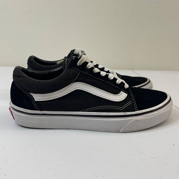 Vans Old Skool Black & White Size Boys 5.5  Women 7.0 Canvas Sneakers - Picture 6 of 12